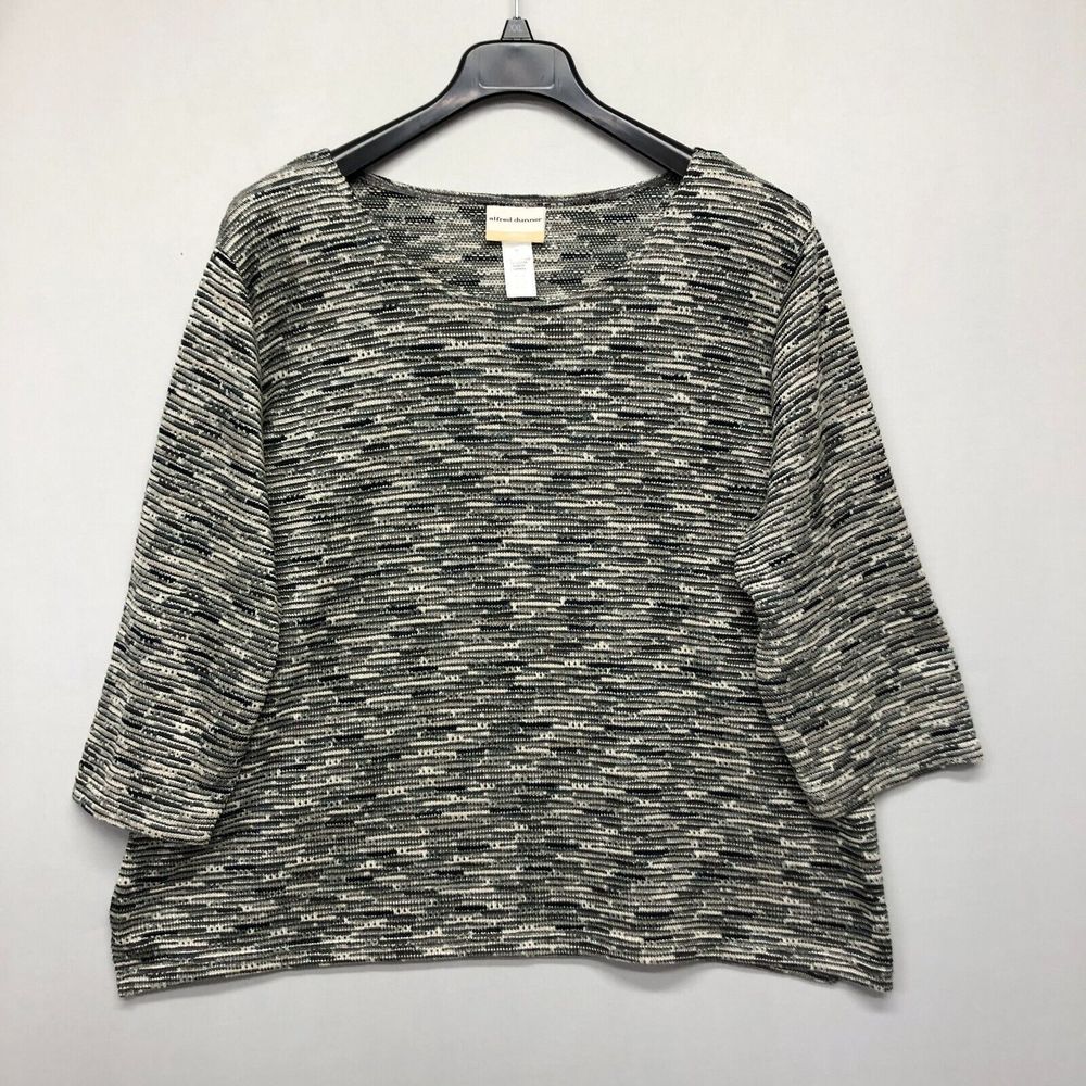 Alfred Dunner Women 3/4 Sleeve Knit Top Sweater Size 3X Acrylic Blend M124 -25